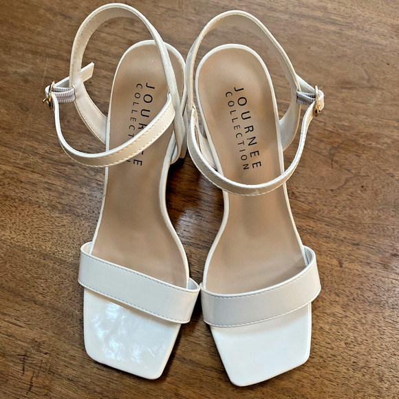 Journey Collection Tivona Sandals Creamy White Patent High Heels Shoes US Size 8 - Picture 9 of 11